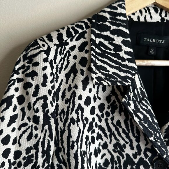 Talbots Zebra Print Blazer Jacket Womens Size 12 Preppy Academia Office Career - Picture 3 of 12